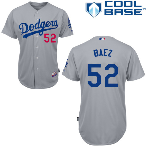 Pedro Baez #52 MLB Jersey-L A Dodgers Men's Authentic 2014 Alternate Road Gray Cool Base Baseball Jersey